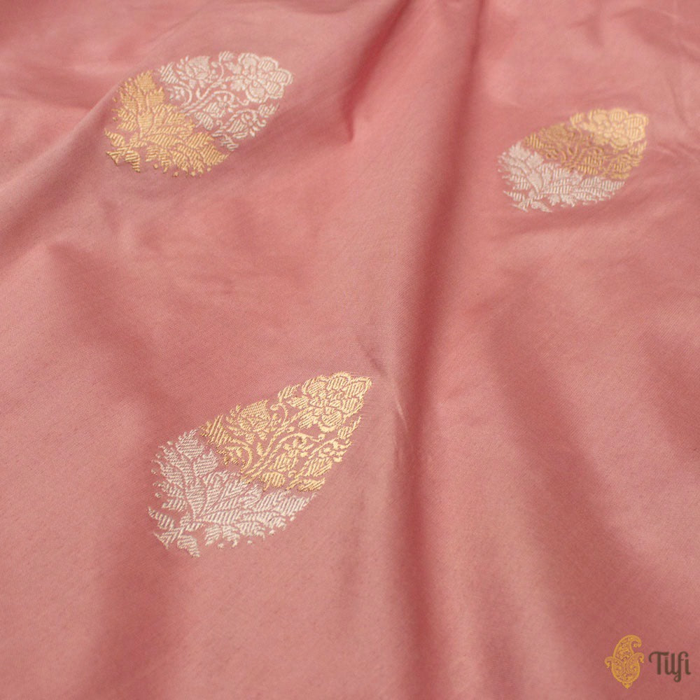 Light Pink Pure Katan Silk Handloom Banarasi Saree