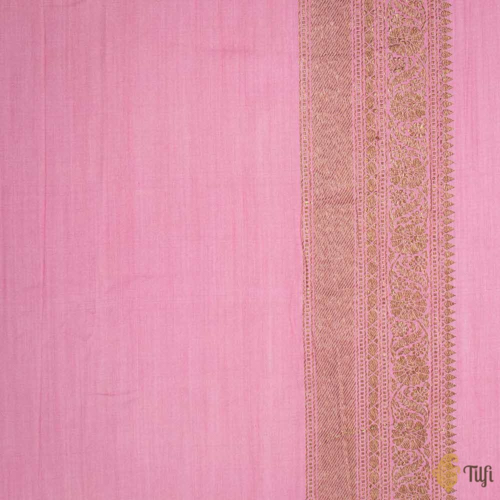 Pink Pure Monga Silk Banarasi Handloom Saree