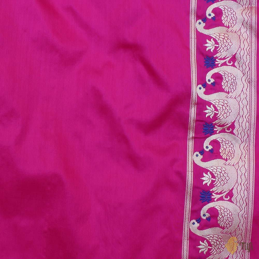 Orange Pure Katan Silk Banarasi Handloom Saree - Silver Zari main image 1