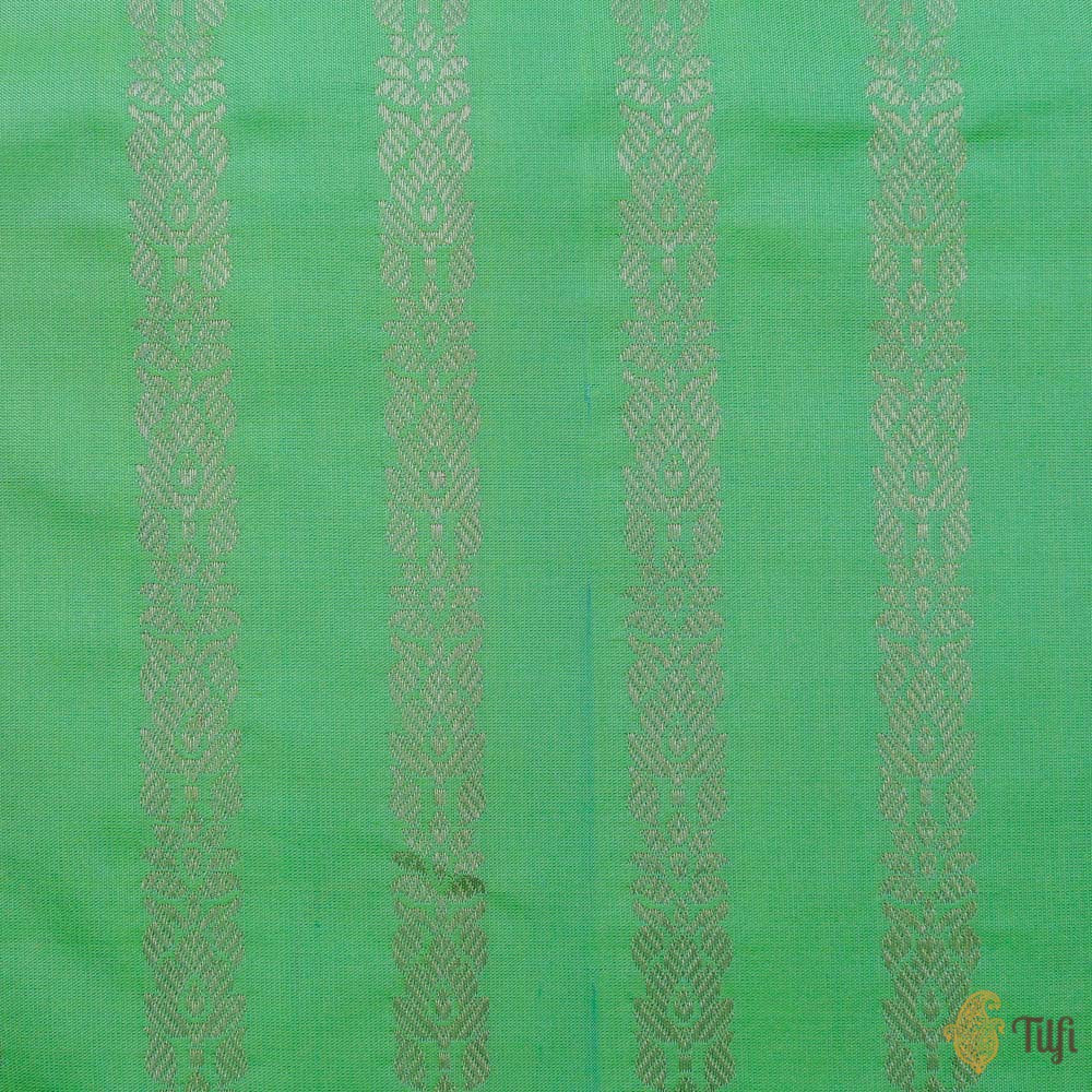 Green-Yellow Pure Katan Silk Banarasi Handloom Saree