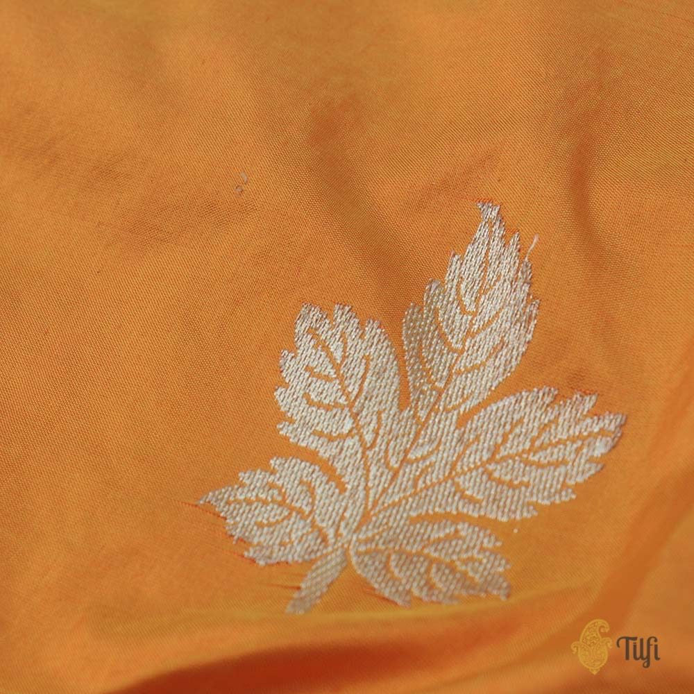 Orange-Magenta Pure Katan Silk Banarasi Kadiyal Handloom Saree