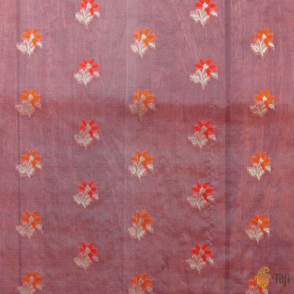 Off-White Pure Kora Silk Handloom Banarasi Saree