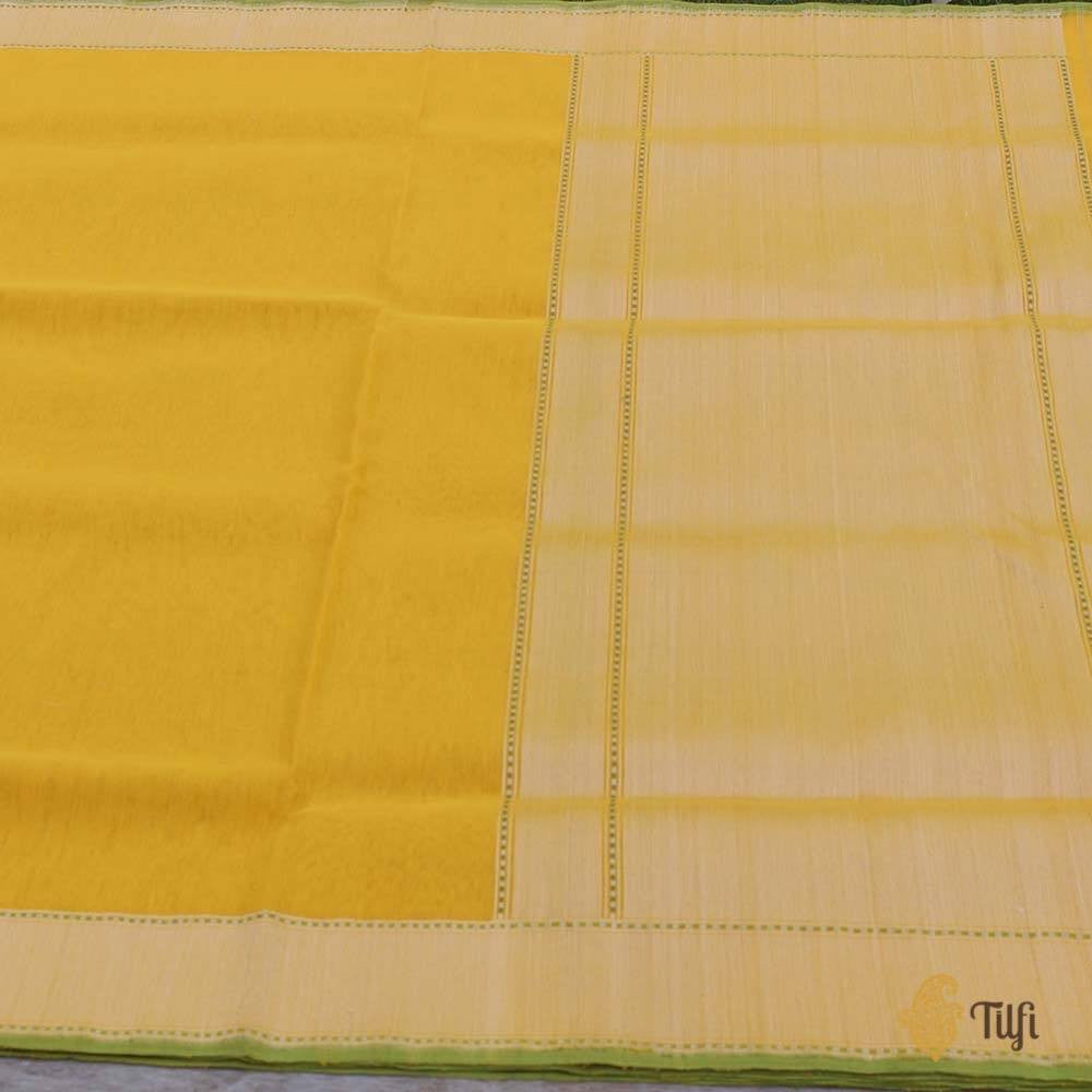 Yellow Pure Cotton Banarasi Handloom Saree