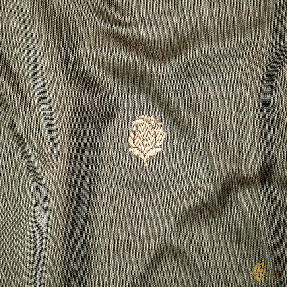 Gray Pure Katan Silk Banarasi Handloom Saree