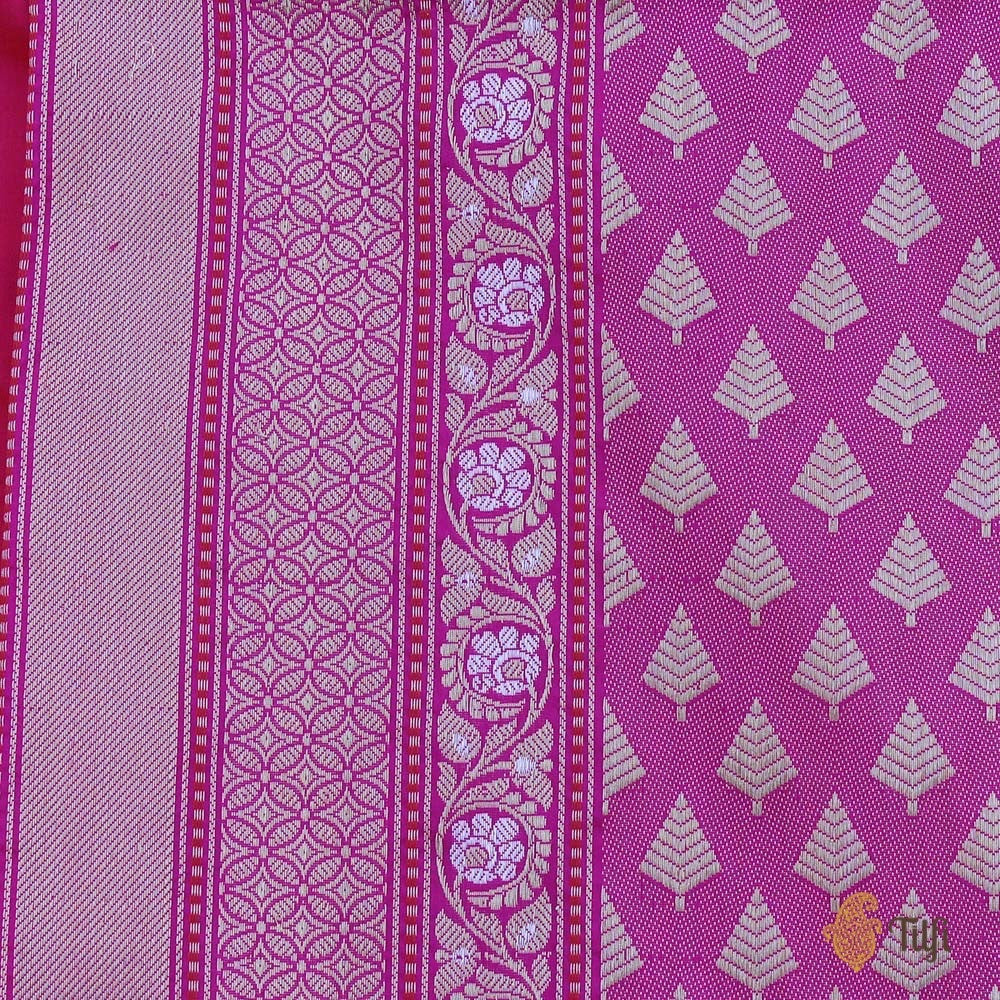 Orange-Gulabi Pure Katan Silk Handloom Banarasi Saree