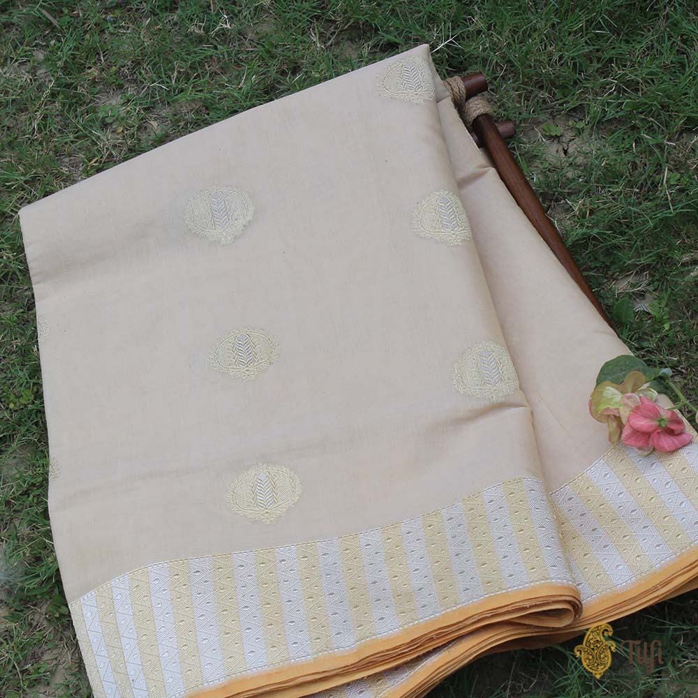 Tussar Colour Pure Cotton Banarasi Handloom Saree
