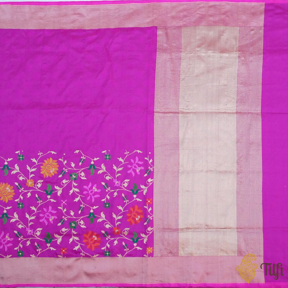 Magenta Pink Pure Katan Silk Banarasi Handloom Saree