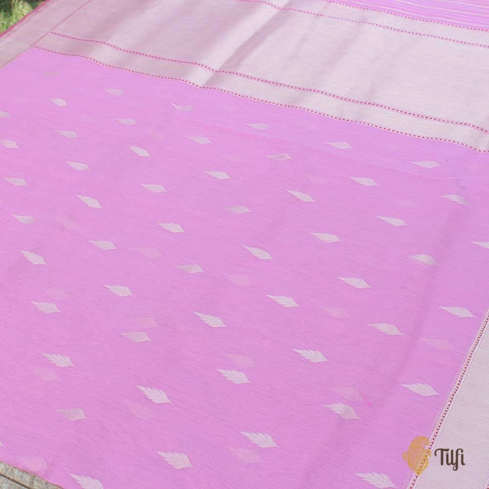 Baby Pink Pure Cotton Banarasi Handloom Saree