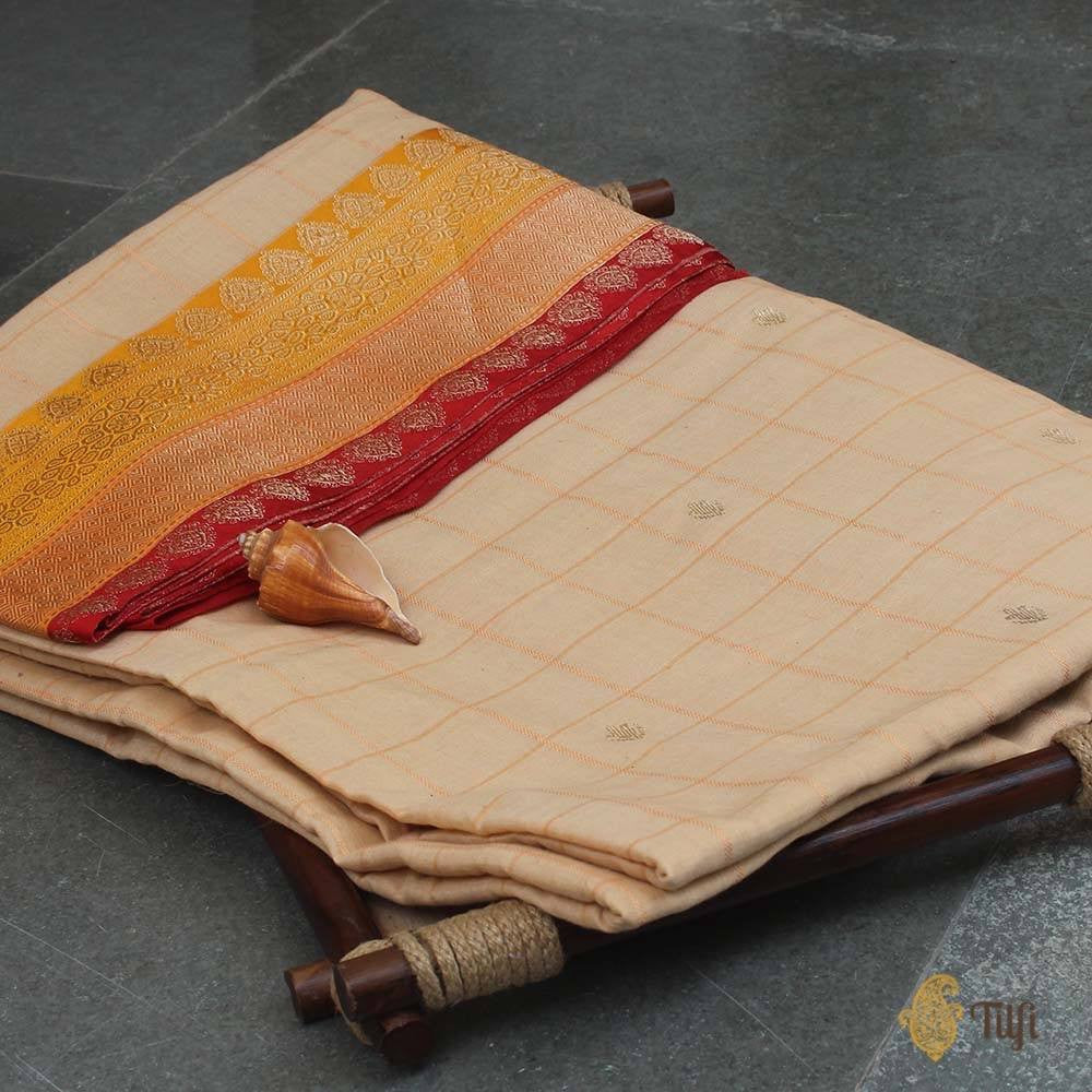 Tussar Pure Cotton Banarasi Kadiyal Handloom Saree