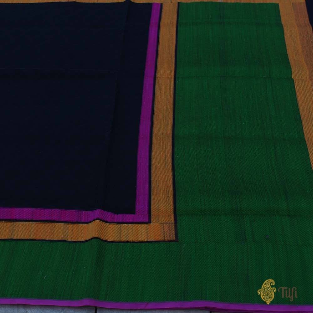 Black Pure Kora Silk Banarasi Handloom Saree