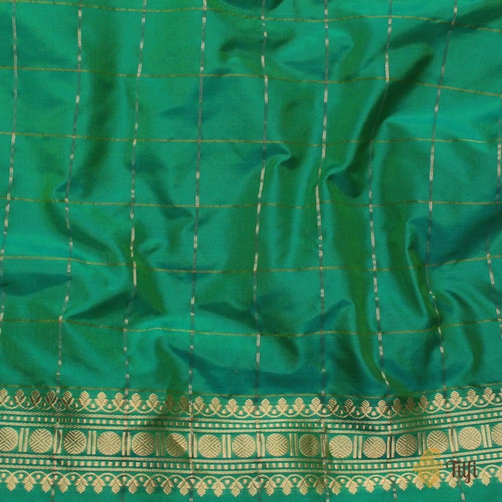 Yellow-Green Pure Katan Silk Banarasi Kadiyal Handloom Saree