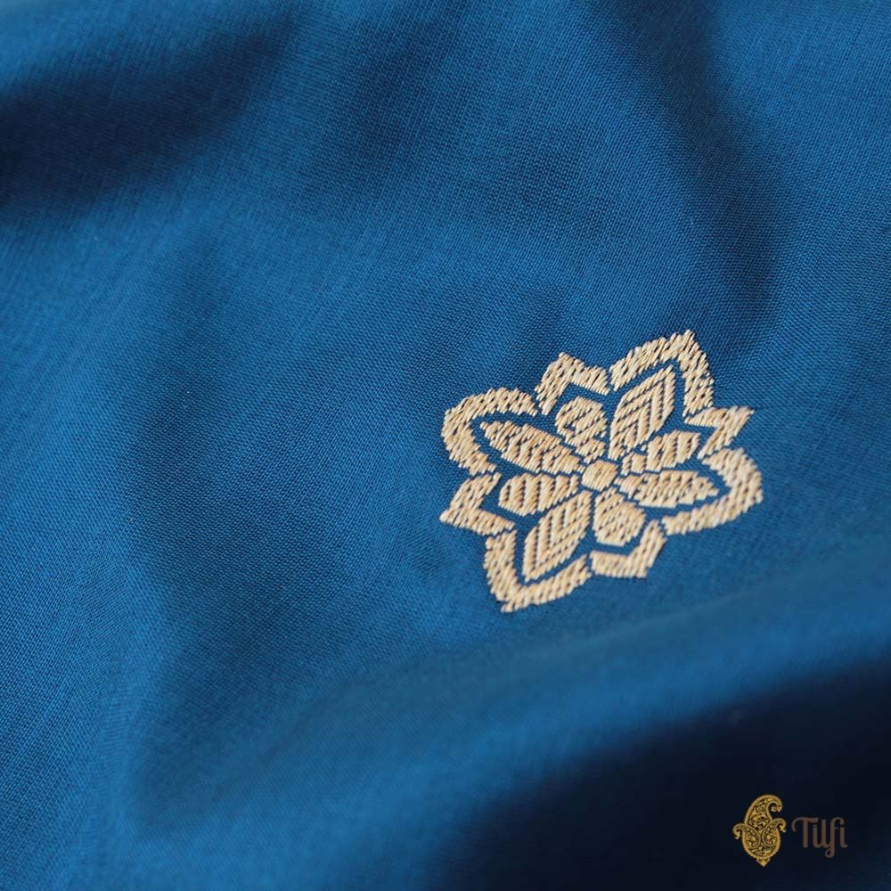 Navy Blue Pure Katan Silk Banarasi Handloom Saree