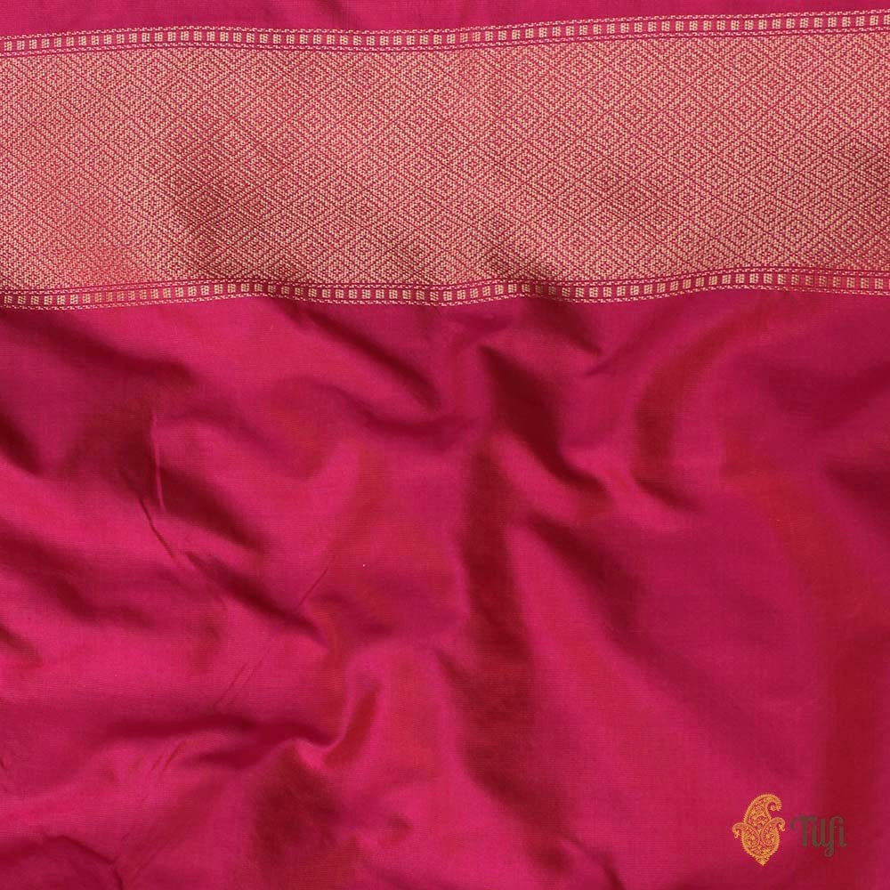 Peach-Gulabi Pink Pure Katan Silk Banarasi Handloom Saree