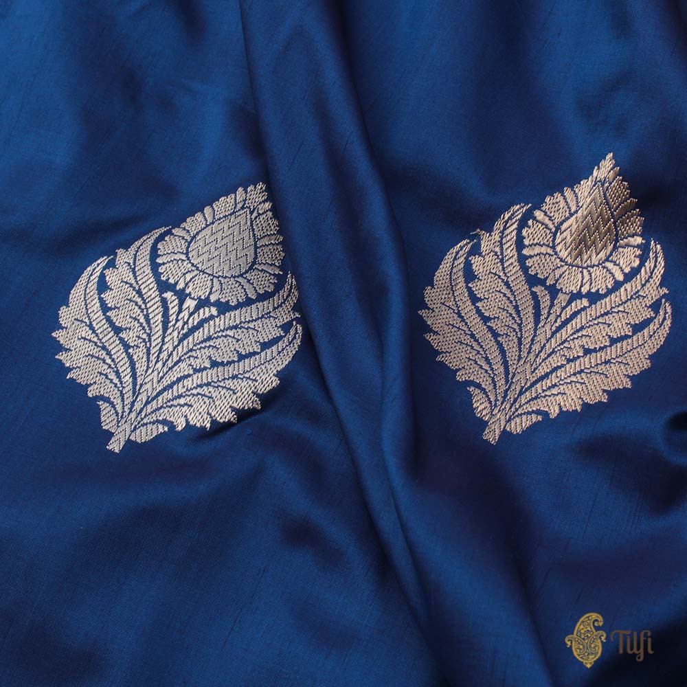 Midnight Blue Pure Katan Silk Banarasi Handloom Saree