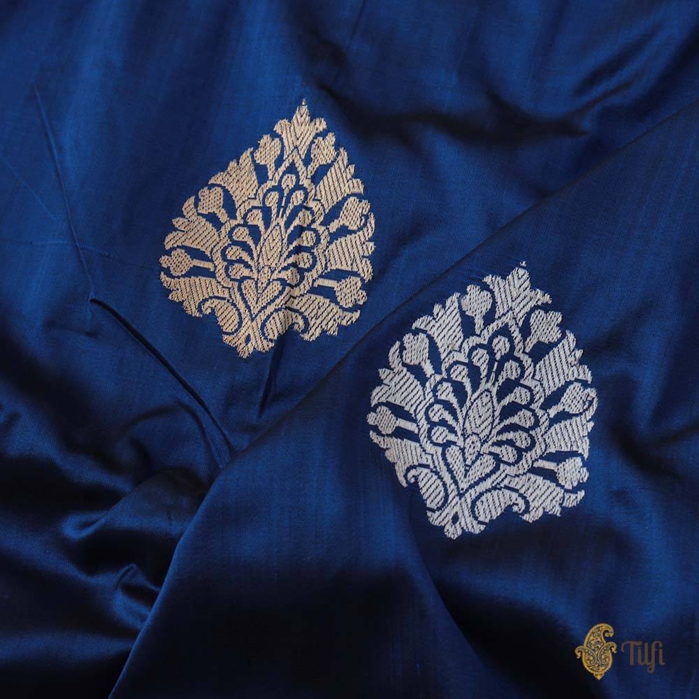 Midnight Blue-Pink Pure Katan Silk Banarasi Handloom Saree