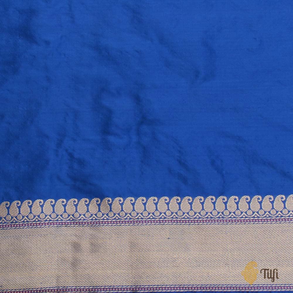 Royal Blue Pure Katan Silk Banarasi Handloom Saree