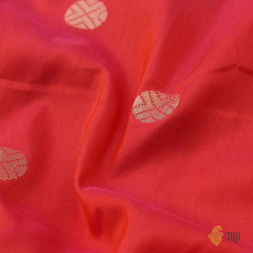 Rani Pink-Orange Pure Katan Silk Banarasi Paithani Handloom Saree