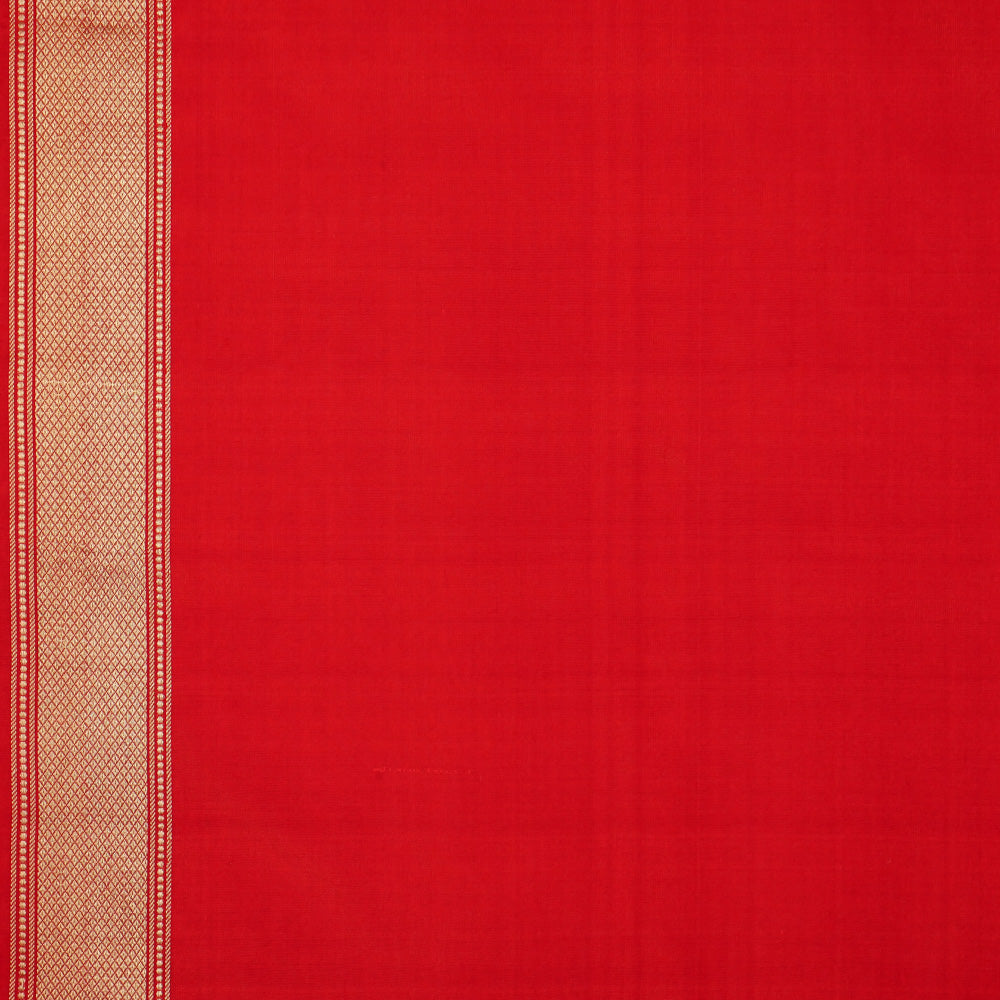 &#39;Katyayani&#39; Red Pure Katan Silk Banarasi Handloom Saree