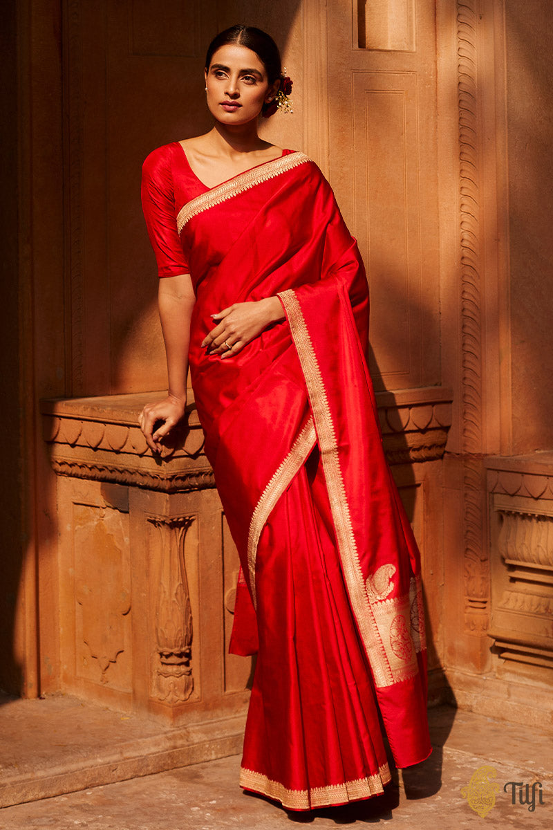 Top more than 72 red pure silk saree best