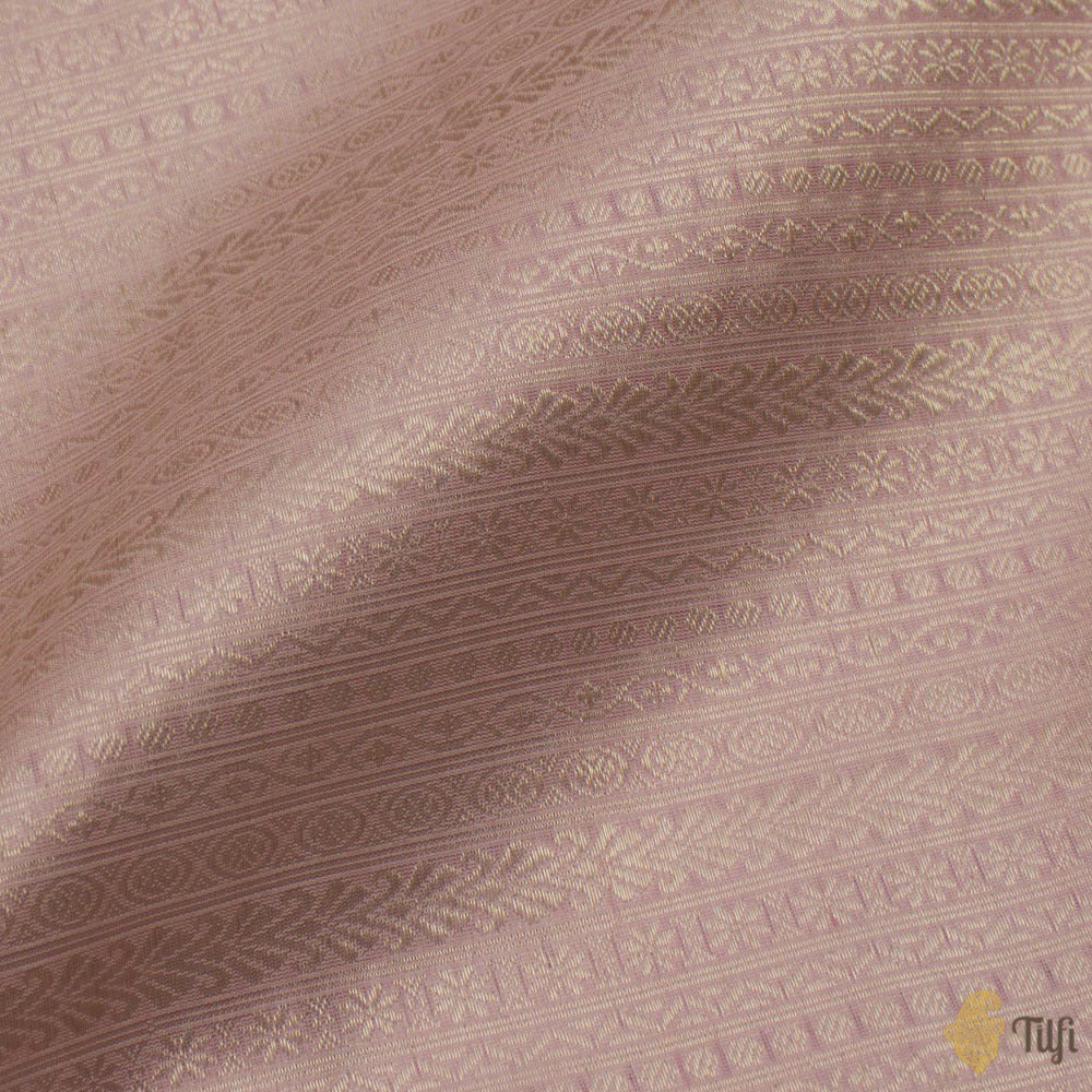 Light Pink Pure Katan Silk Banarasi Handloom Fabric