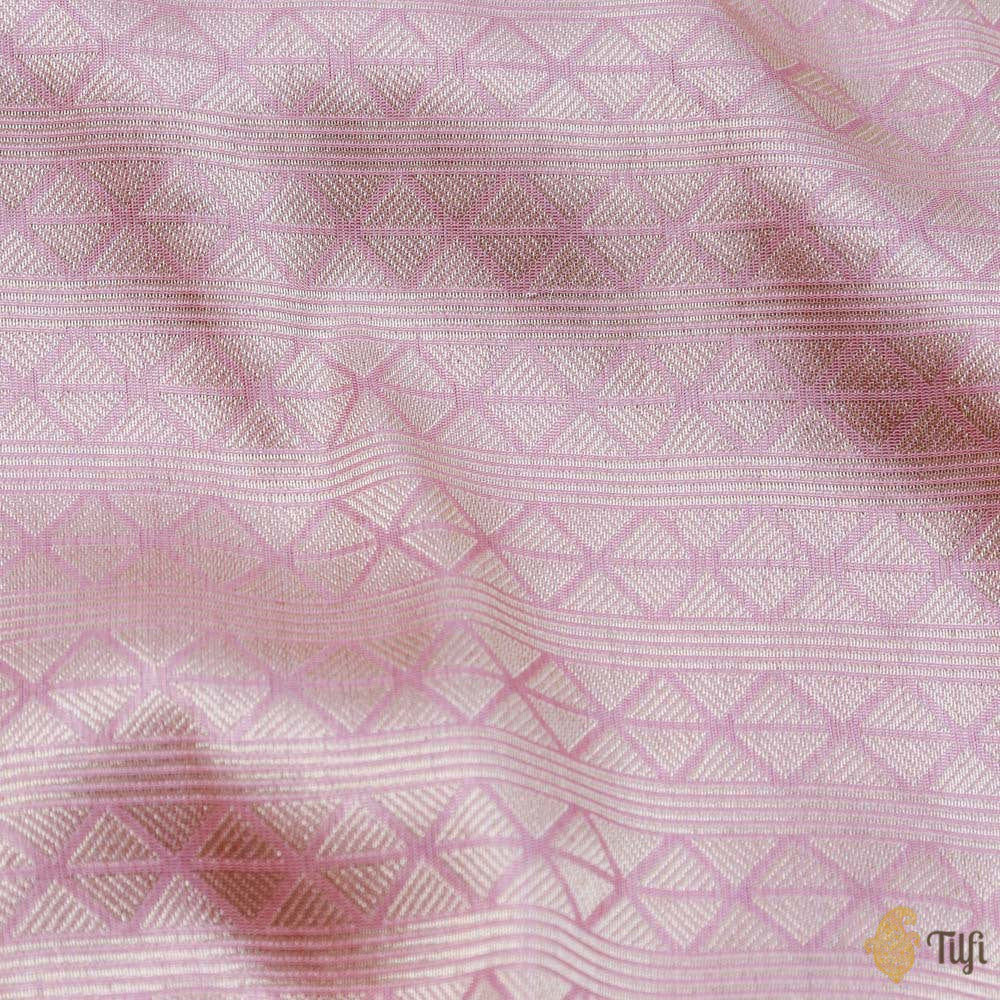 Soft Pink Pure Katan Silk Banarasi Handloom Fabric