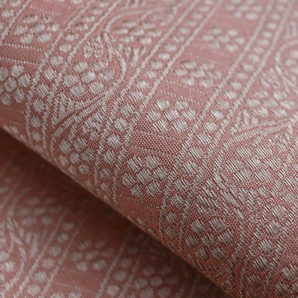 Light Peach Pure Katan Silk Banarasi Handloom Fabric