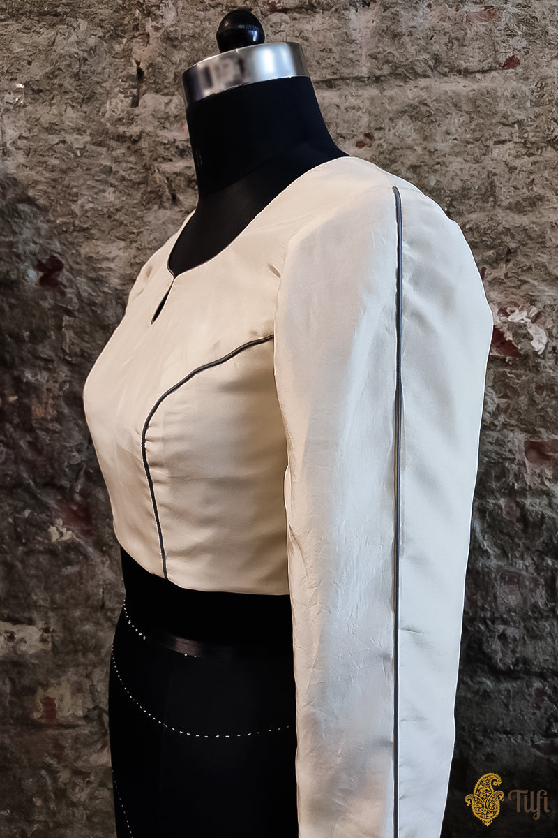 Long sleeve off white blouse Clearance