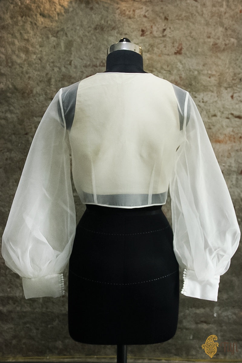 Off-White Organza Sleeves Blouse