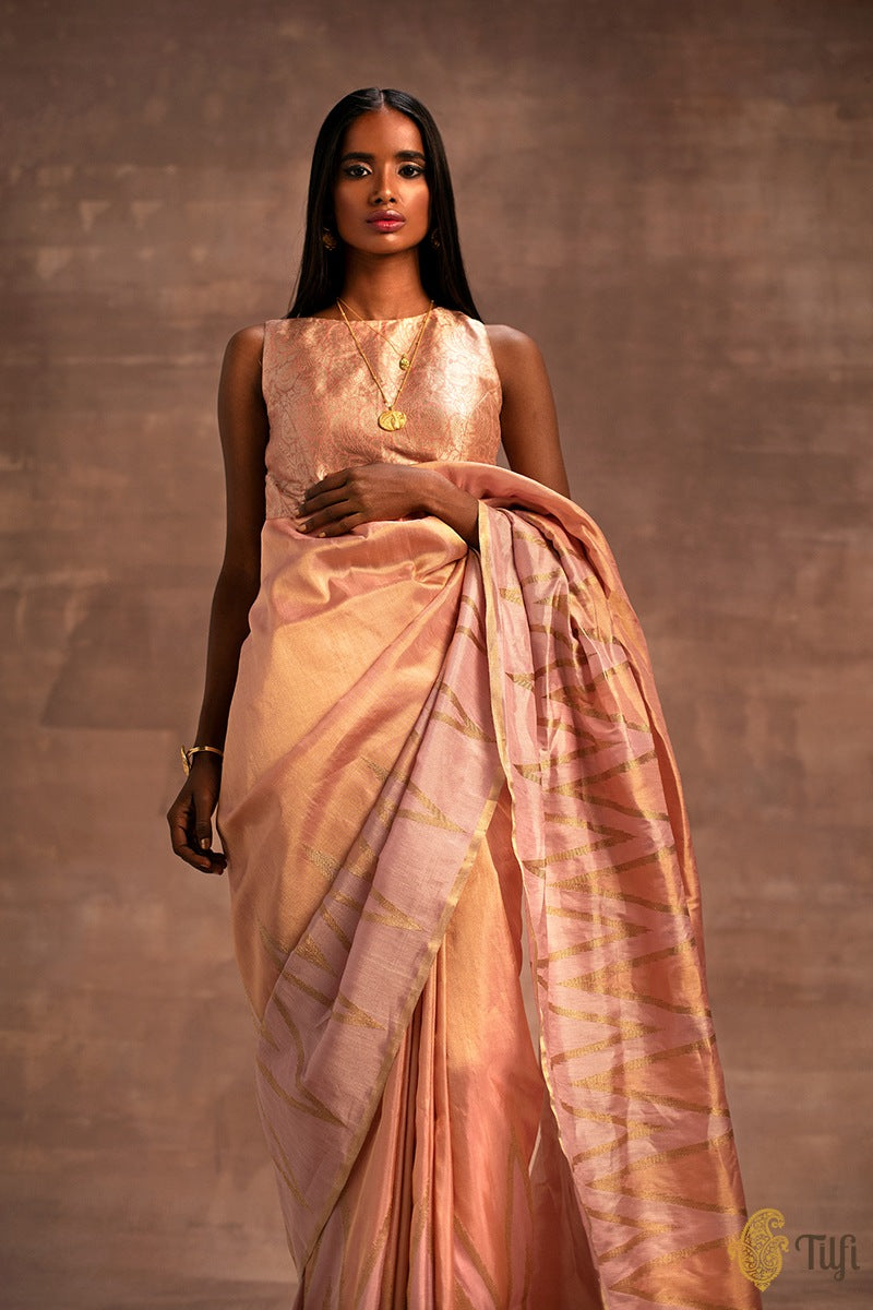 Buy Copper Tissue Sari | Sari at Hiranya