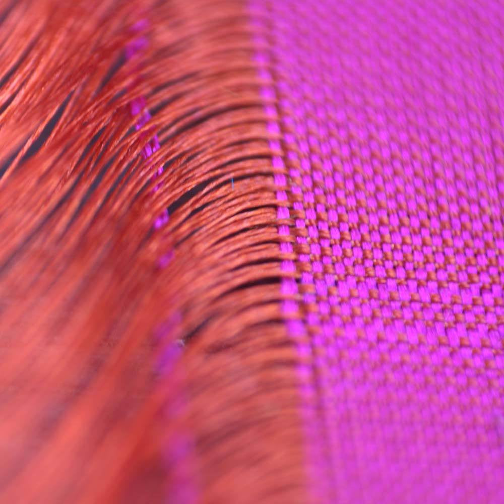 Orange-Rani Pink Pure Katan Silk Handloom Banarasi Saree - Tilfi